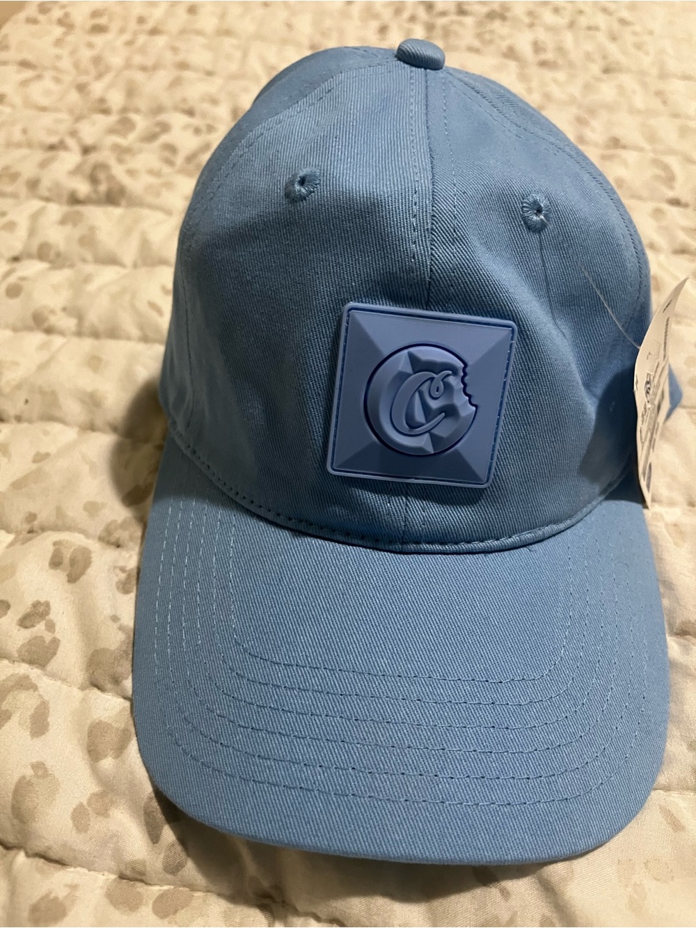 Men's Sky Blue Baseball Cap with Rubber Logo Patch